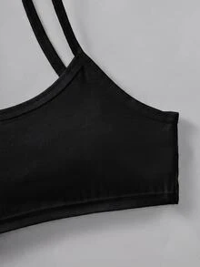 SHEIN Girlism Tween女孩簡約舒適親膚兒童學生成長期背心內衣 10件/包 - 黑色 - 查看 5