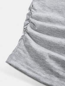 SHEIN Tween Girl 灰色針織兩件式休閒日常百搭套裝 - 灰色 - 查看 6