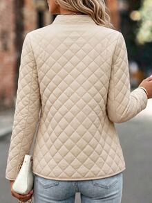 Holdful Holdful Fall Clothes FOR WomenWomen's Solid Color Casual Versatile Winter Padded Coat - Apricot - View 2