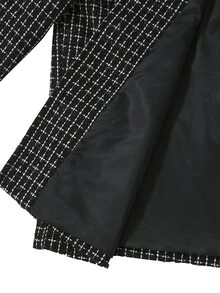 HUEFORM Men's Autumn Fashion Overcoat Tweed Fabric In A Refined Style Old Money Boyfriend/Husband Gift, Anniversary /Birthday Gift Party Christmas - Black - View 3