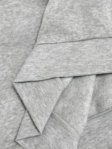 SHEIN CURVE+ Setelan 2 Potong Sweatshirt dan Celana Olahraga Kasual Serbaguna Ukuran Plus dengan Motif Rider, Pakaian Santai Wanita Musim Gugur/Dingin, Nyaman dan Serbaguna untuk Musim Gugur. - Grey - View 9