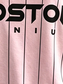 Lalippa Letter Print Fashion Minimalist Women Plus Size Long Crew Neck Drop Shoulder T-Shirt, Gift For Friends - Multicolor - View 3