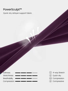 GLOWMODE 26" Powersculpt™ 吸汗快乾隱形提臀側口袋壓力緊身褲 高強度訓練健身房跑步運動服 - Bold Plum - 查看 6