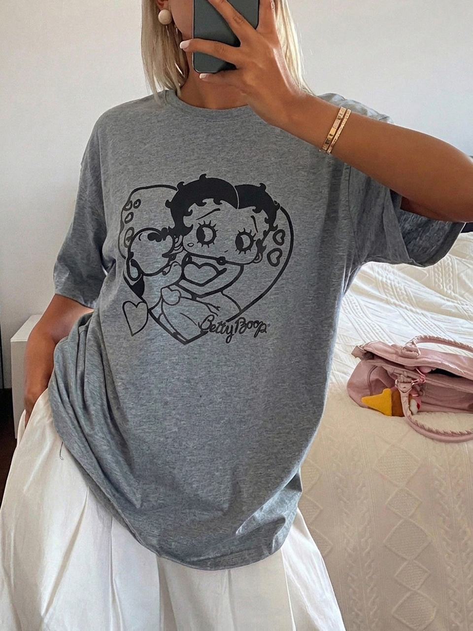 Women's Cartoon Print Casual Short Sleeve T-Shirt For Daily Wear