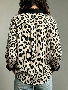 Lalippa Women's Casual Leopard Print Shirt, Autumn - Multicolor - View 2