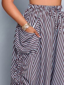 SOLERSUN Celana Panjang Wanita Putih Kasual Gaya Boho dengan Tali Serut, Potongan Longgar, Desain Saku Serbaguna, Cocok untuk Perjalanan Musim Gugur, Acara Formal, dan Liburan Musim Gugur - Coklat - View 6