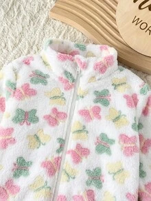 SHEIN 女嬰秋冬休閒蝴蝶印花夾克 - 彩色 - 查看 6
