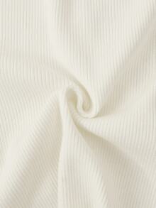 Balvessa 2000s French Style Slim Fit Vintage Pleated Women's Sweater, Spring/Autumn - White - View 5