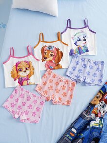 SHEIN | PAW Patrol Young Girl Cartoon Print Camisole Style Underwear Set - White - View 1