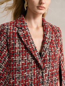 MOTF PREMIUM WOMEN'S ELEGANT CAPE SLEEVE BLAZER AND SKIRT 2 PIECES SET - Multicolor - View 2