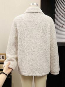 FRIFUL Middle-Aged And Elderly Women's Autumn/Winter Casual Matrix Versatile Warm Jacket Formal Party White - Apricot - View 2