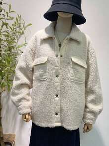 FRIFUL Middle-Aged And Elderly Women's Autumn/Winter Casual Matrix Versatile Warm Jacket Formal Party White - Apricot - View 6