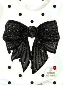 (3 Sets) Autumn/Winter Girls Toddler Fresh Bow Leopard Heart Polka Dot Pattern Crew Neck Sweatshirt & Leggings Set - Multicolor - View 5