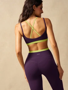VARSIVA Women's Colorblock Patchwork Bra & Leggings Sports Activewear Set - Purple - View 10