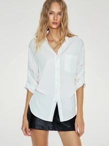 ATUI Studio Lazy Loose French Niche Shirt Minimalist Versatile Vintage Hong Kong Style Blouse Women Spring Autumn Korean Version Long Sleeve Top - White - View 7