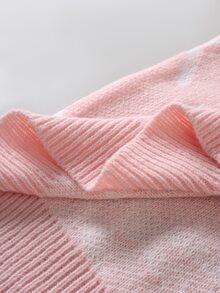 Manfinity Hypemode Men's Colorblock Crew Neck Long Sleeve Casual Versatile Sweater - Baby Pink - View 4
