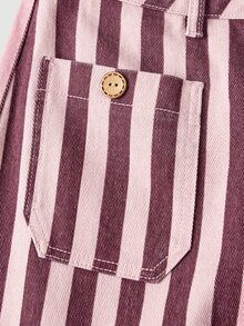 Selenza Women's Pocket Design Striped Straight Leg Loose Casual Denim Jeans - Red Violet - View 8