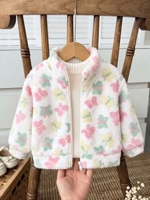 SHEIN 女嬰秋冬休閒蝴蝶印花夾克 - 彩色 - 查看 5