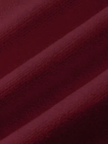 SHEIN New Spring Summer Coastal Minimal Asymmetric Knit Poncho Women Boat Neck Triangle Hem Resort Layering - Burgundy - View 8