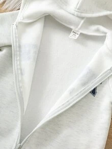 SHEIN 3件組男嬰秋冬休閒卡通熊貼布連帽長袖連身衣與長褲基礎連身衣多件套裝嬰兒連身衣 - 彩色 - 查看 6
