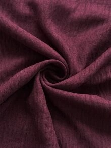 Firerie Plus Size Vintage Fashion Ruched Waist Long Sleeve Dress - Red Violet - View 8