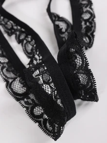 DrisQ DrisQ 1pc Fashion Men's Sexy Lace Patchwork Black Lace Trim Mid-Waist Underwear - Black - View 5