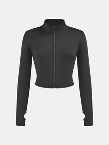 SHEIN Girlism NovaGlow 青少年女孩運動休閒日常針織素色開襟外套與喇叭褲套裝 - 深灰色 - 查看 6