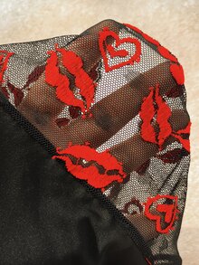 Bare Chapter 1pc Fashion Lace Patchwork Plus Size Panties - Black - View 4