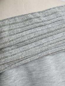 Lalippa New American Style Cold Shoulder Off-Shoulder Loose Long Sleeve Sweatshirt - Grey - View 5