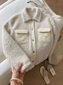 FRIFUL Middle-Aged And Elderly Women's Autumn/Winter Casual Matrix Versatile Warm Jacket Formal Party White - Apricot - View 8