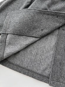 Elamini Women's Small Lapel Overcoat, Autumn/Winter - Dark Grey - View 7