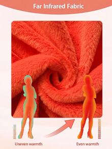 BrightlyHer Jaket Fleece Oranye Tua Ukuran Besar, Saku Depan Kancing, Leher Bulat, Lengan Panjang, Pakaian Luar Kasual Musim Gugur/Musim Dingin 2026 - Burnt Orange - View 7
