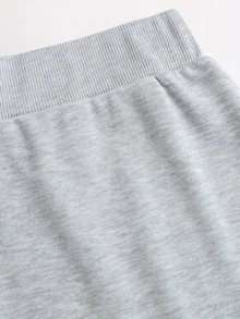 Sweetra Women's 2 Pieces Set Solid Color Top And Skirt With Tie Knot, Elegant Preppy Style - Grey - View 6