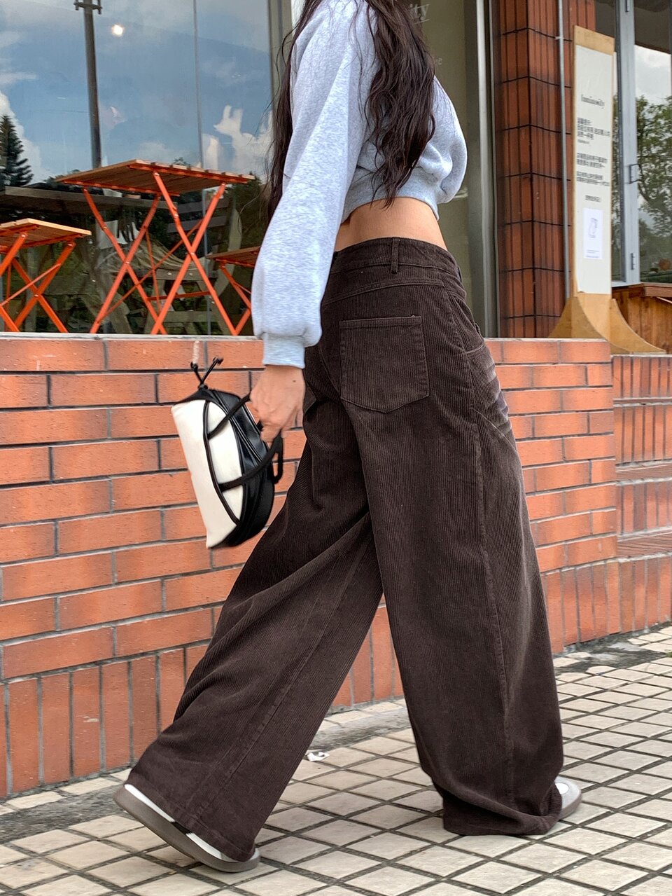 Women's Corduroy Wide Leg Loose Casual Long Pants With Pockets Fall
