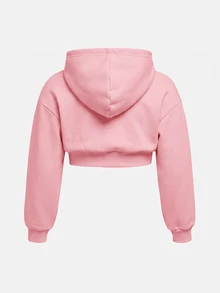 SHEIN Girlism 兒童青少年女孩休閒針織極簡連帽衛衣與運動長褲套裝 - 粉色 - 查看 6