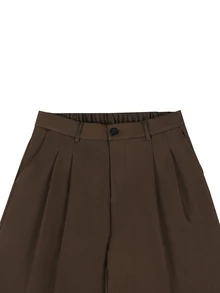 Manfinity Homme Quần tây nam size lớn màu nâu thời trang đa năng - màu nâu - Xem 4