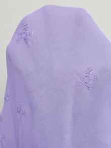 SHEIN LUNE 大尺碼女款燒花刺繡休閒百搭日常旅行襯衫 - 紫色 - 查看 6