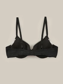 Bralution Women's Sweet Lace Patchwork Bow Decor Lingerie - Black and White - View 2
