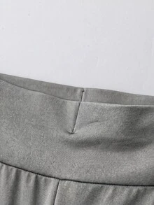 SHEIN Franclia 女款長褲、不對稱長褲、夏季服飾、畢業穿搭、寬鬆休閒長褲 - 淺灰色 - 查看 3