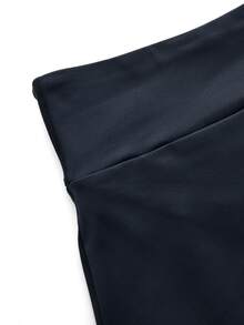 SHEIN Cheerettes Women's Plus Size Solid Color Split Hem Sports Skort - Blue - View 5