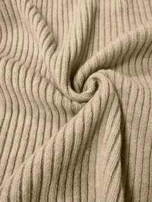 SHEIN Women's French-Style Knit Set, Asymmetric Design & Waist Tie, Solid Oatmeal/Khaki, Soft Relaxed Elegant Look For Lounging, Outings & Office - Khaki - View 7