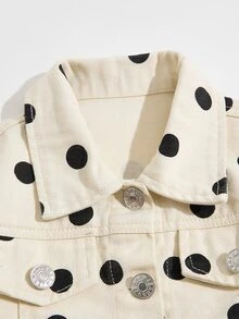 SHEIN 女童牛仔套裝，適合春秋穿著，可愛甜美休閒學院風，短版翻領外套配自然捲袖口，高腰A字裙附實用側口袋，花卉圖案與外套相配，內搭T恤外穿外套，可搭配白色運動鞋或靴子，適合上學、出遊與派對 - 彩色 - 查看 7