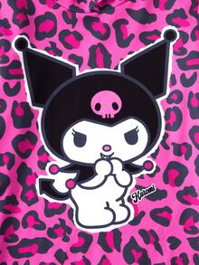 HELLO KITTY AND FRIENDS | SHEIN فستان بقلنسوة بطبعة نمر كرتونية للفتيات المراهقات - متعدد الألوان - مشاهدة 3
