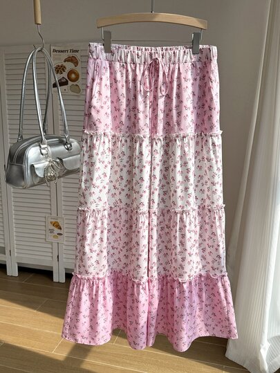 Comfortcana Plus Size Women's Spring/Summer Vacation Casual Floral Patchwork Pants