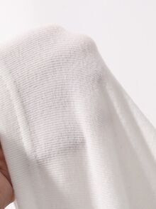 Livesso Autumn/Winter Brushed Knit Lace Trim Square Neck Slim Fit Women's Pajama Set - White - View 8