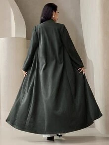 Veilorie Women's Elegant Applique Decorated Long Sleeve Abaya - Green - View 3