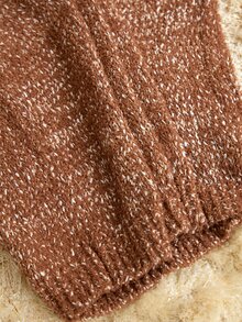MOTF PREMIUM WOMEN'S LOOSE KNIT PULLOVER SWEATER WITH METALLIC YARN, AUTUMN/WINTER - Camel - View 7