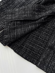 Elamini European And American Fashion Autumn/Winter Tweed Women's Overcoat - Black - View 7