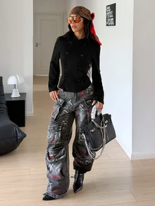 SHEIN HypeZone Women's Autumn New Vintage Slimming Flattering Casual Versatile Chic High-End Black Jacket - Black - View 5