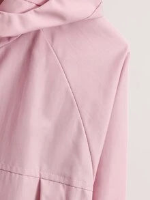 SHEIN 女童休閒時尚韓系梭織布連帽外套，寬鬆舒適，適合春秋日常通勤、戶外玩耍、出遊、聚會與拍照 - 粉色 - 查看 6